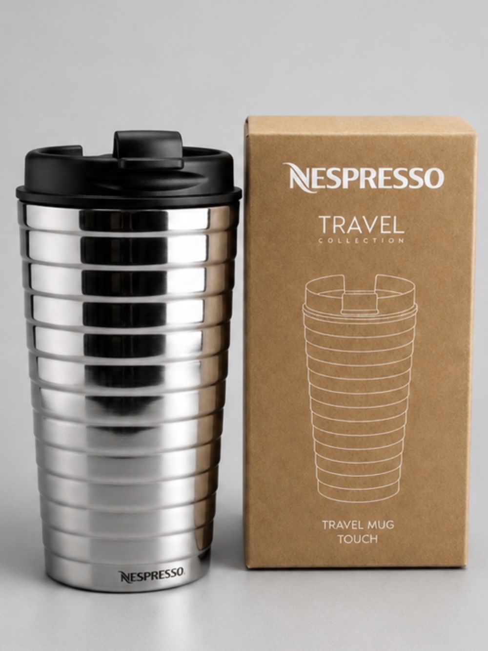 Nespresso Touch Travel Mug Silver 11 oz Stainless Steel Limited Edition
